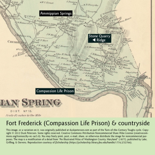 Map of Fort Frederick (Compassion Life Prison) and countryside