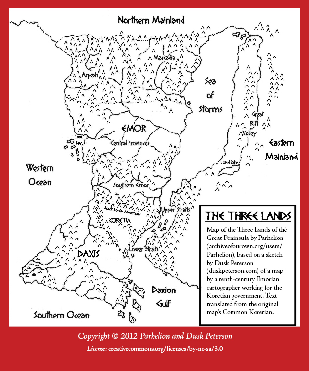 Map of The Three Lands of the Great Peninsula